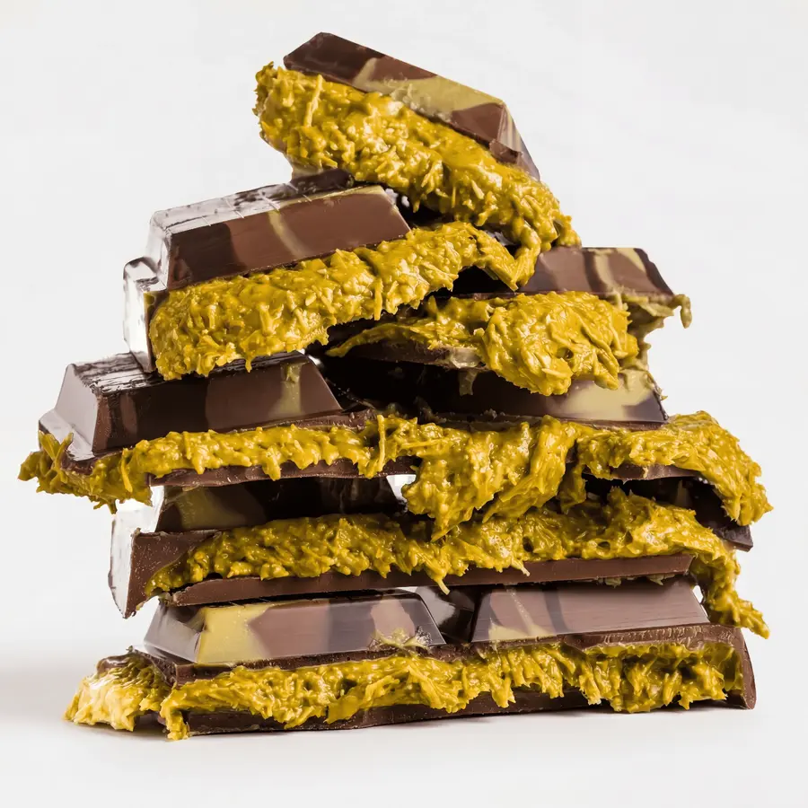 XXL 1 KG Czekoladowa Tabliczka Dubai | Super Chrupiąca z Pistacjami